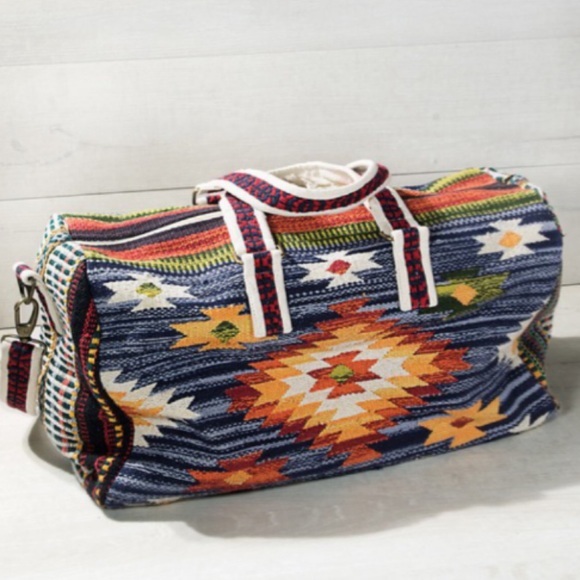 the boutique Handbags - Handmade Southwestern Aztec Tribal Print Duffel Bag